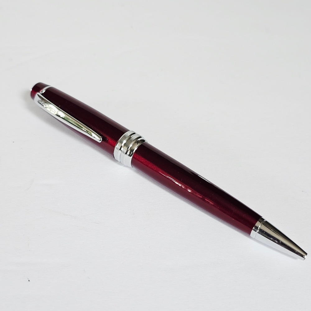 Cross Bailey Ballpoint Pen Pearlescent Burgundy Lacquer‎ Chrome Trim Executive
